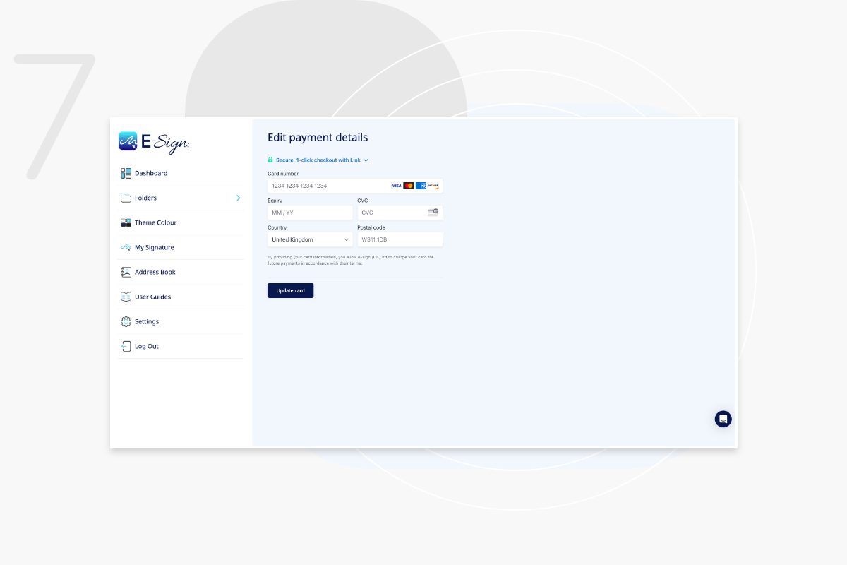 edit your esign payment details