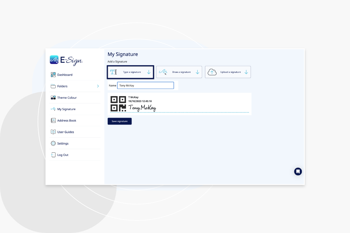 type your e-signature