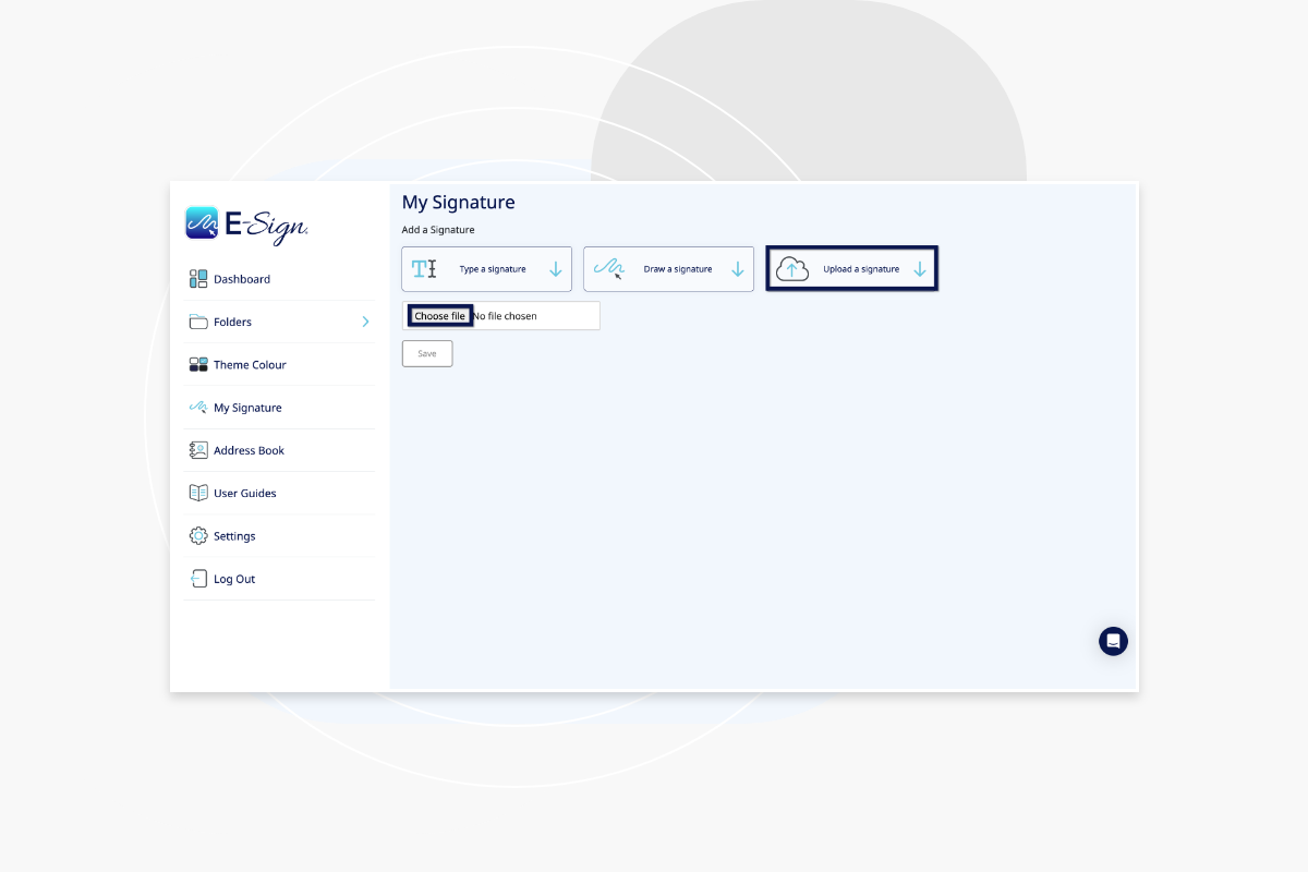 upload your e-signature