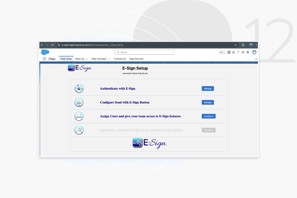 Install eSign Salesforce Step 12