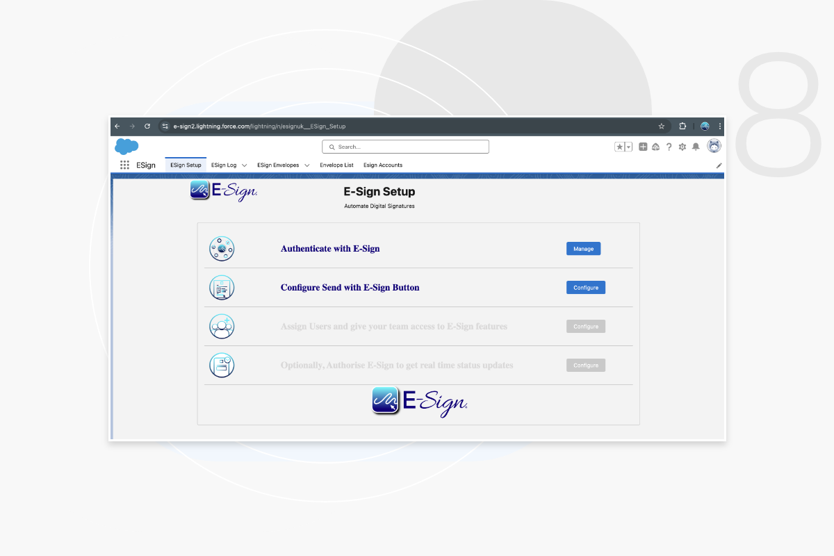 Install eSign Salesforce Step 8